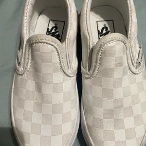 Vans checkered slip ons